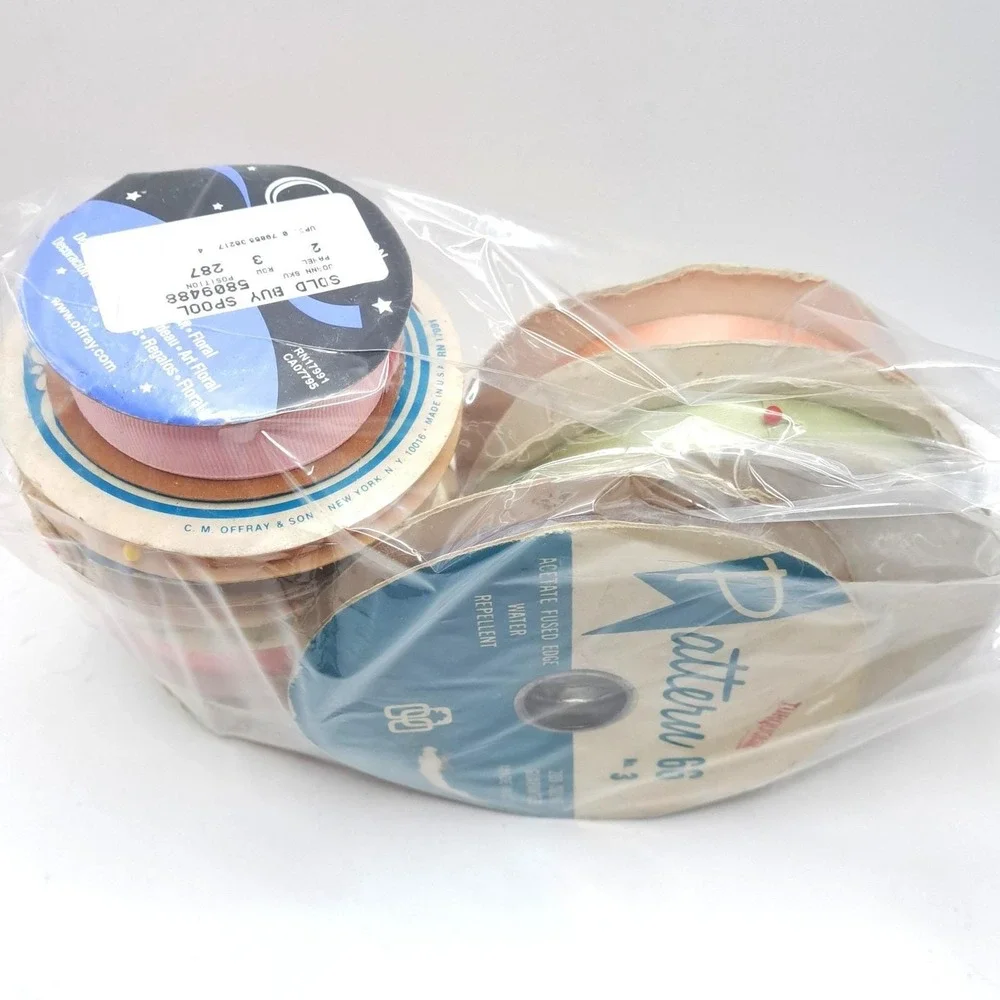 Vintage Ribbon Lot 10 Rolls 1lb 12oz Satin Grosgrain Lace‎ Craft Supply Destash